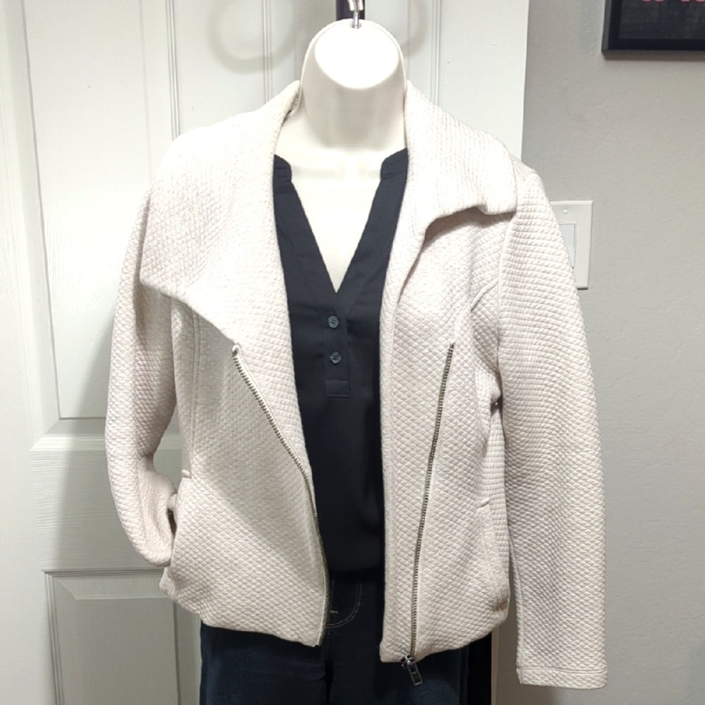 Quilted Moto Cowl Jacket